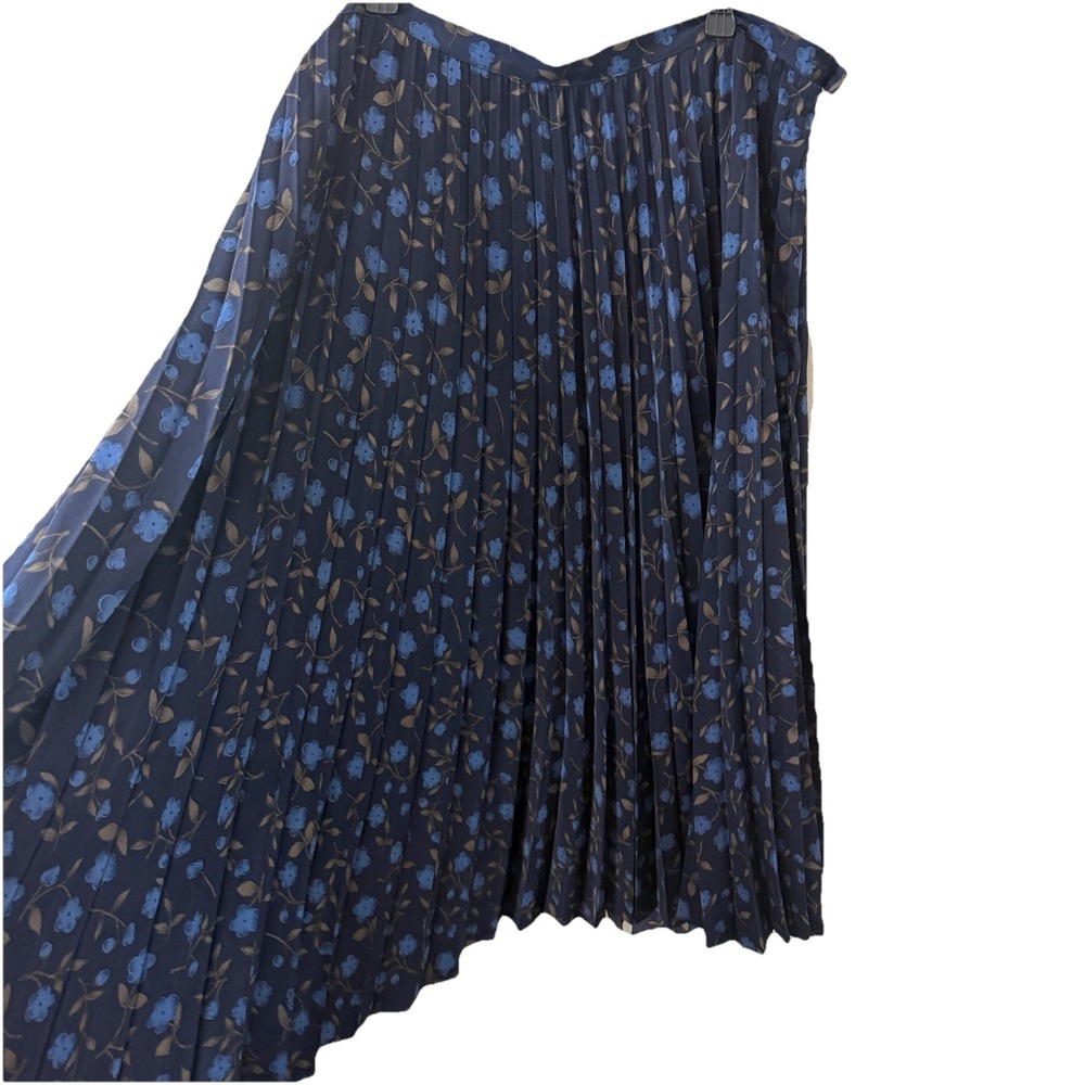 Radcliffe Sag Harbor Blue Floral Pleated Maxi Skirt Womens 2X Cottage Whimsigoth - Picture 3 of 7